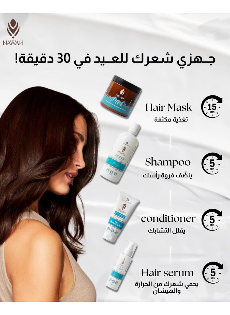 نواة نواه  شامبو تقوية الشعر وإصلاح التلف بخلاصة زيت نواة التمر  250 مل - Image 4